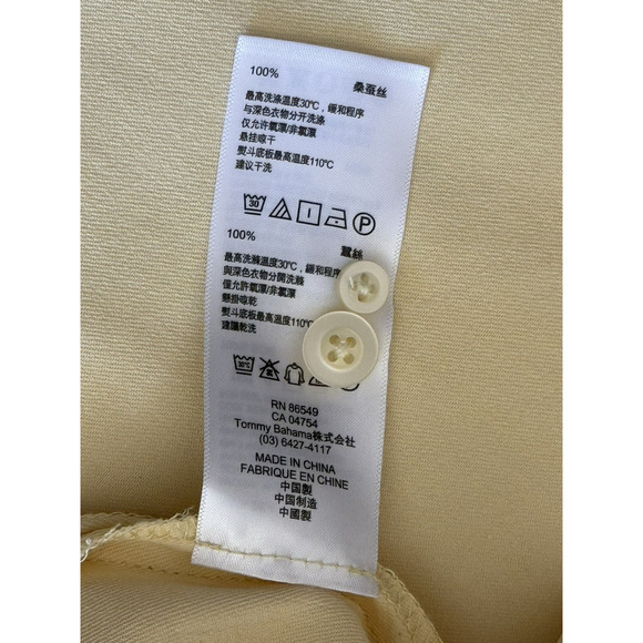 Tommy Bahama Men's Yellow 100% Silk Button-Down Shirt 3XT Big and Tall Relaxed - Picture 11 of 14